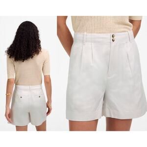 Madewell | NWT The Drapey Twill Pleated Short in White | Sz 2